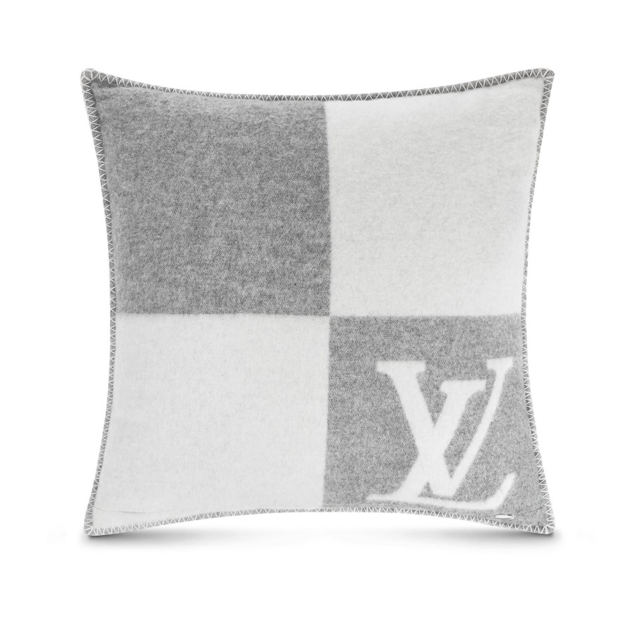 Women Louis Vuitton Home Textiles | Lv Checkmate Cushion Grey