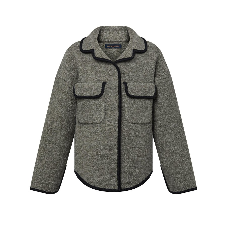 Women Louis Vuitton Coats And Jackets | Graphic Trim Wool Overshirt