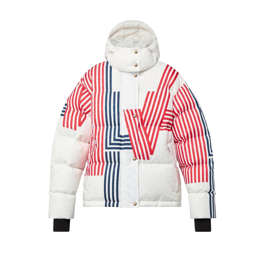 Women Louis Vuitton Coats And Jackets | Lv Stripes Puffer Jacket