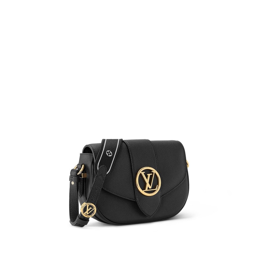 Women Louis Vuitton Leather Bags | Lv Pont 9 Soft Mm Black