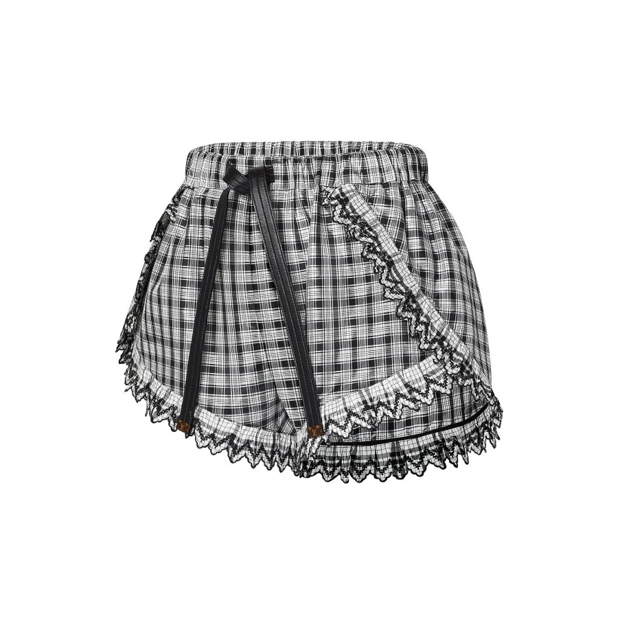 Women Louis Vuitton Skirts And Shorts | Check Ruffle Detail Mini Shorts