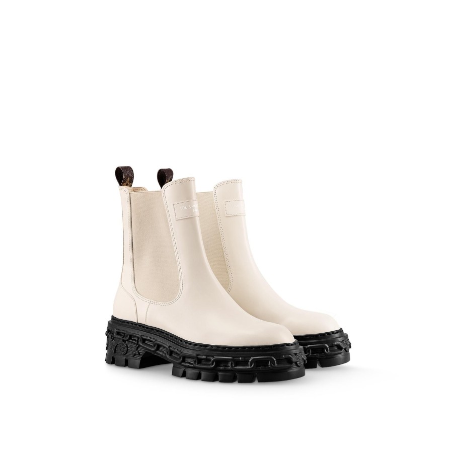 Women Louis Vuitton Boots And Booties | Lv Record Chelsea Boot Cream