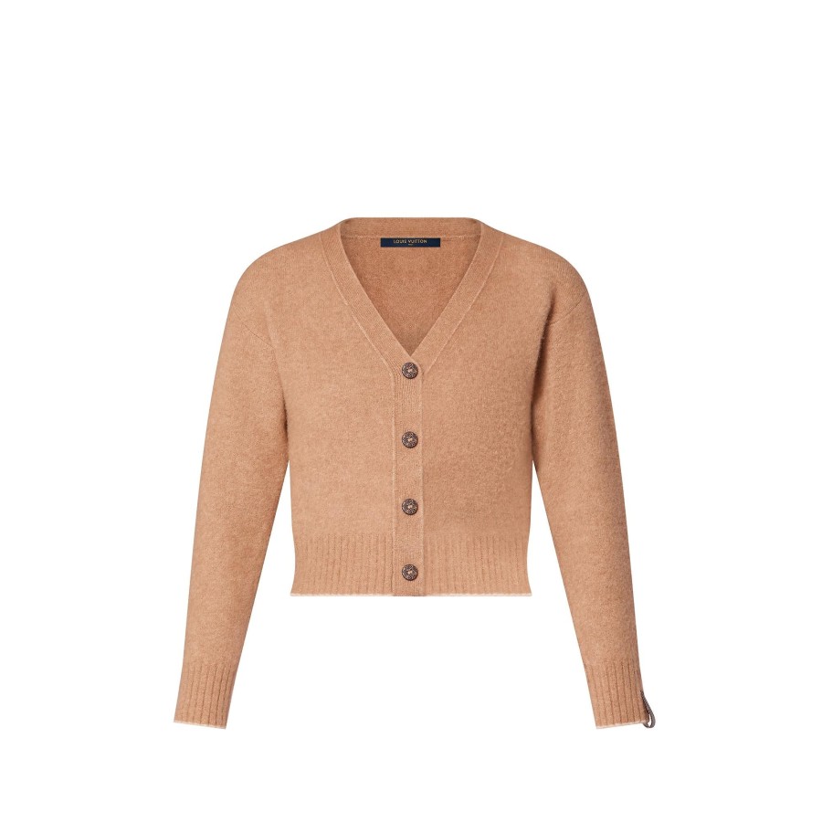 Women Louis Vuitton Knitwear | Cropped Camel Cardigan