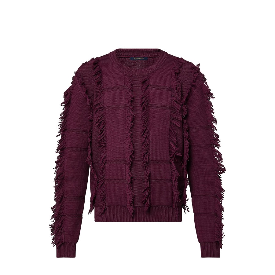 Men Louis Vuitton Knitwear And Sweatshirts | Fringed Crewneck