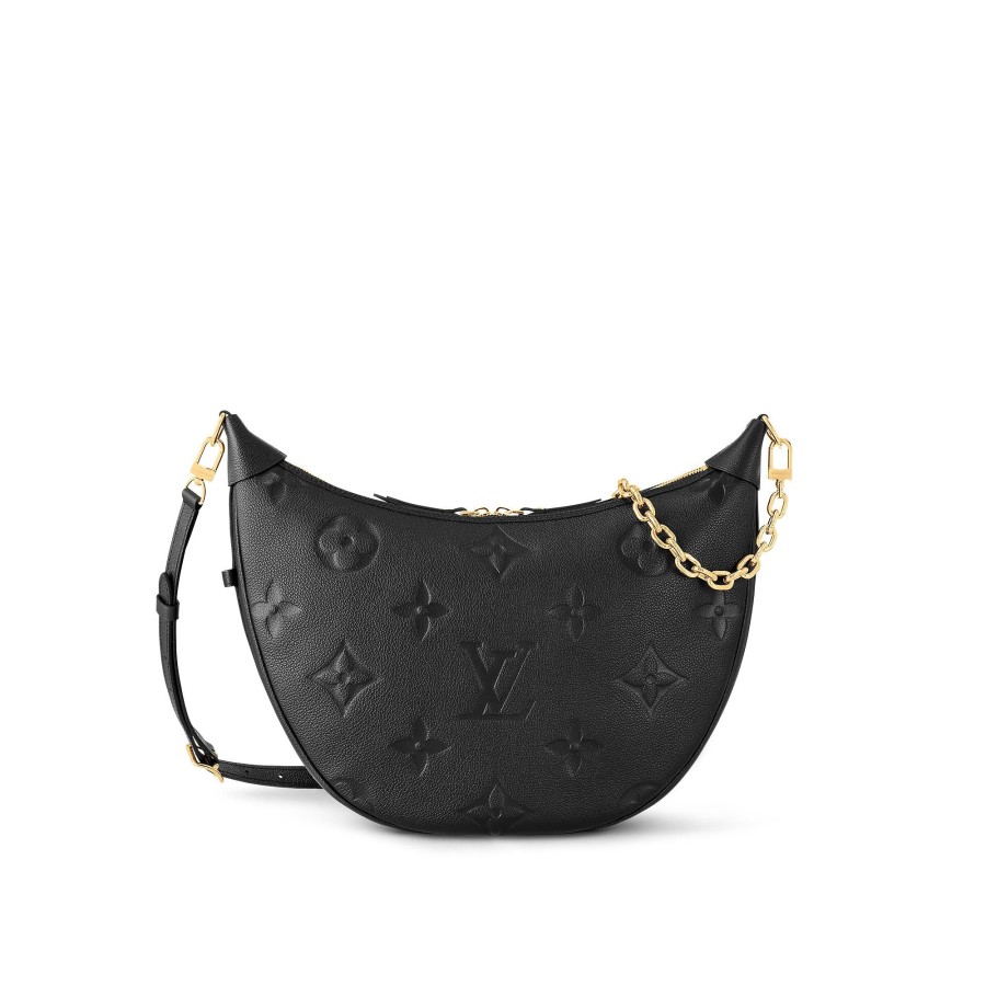 Women Louis Vuitton Leather Bags | Loop Hobo Black