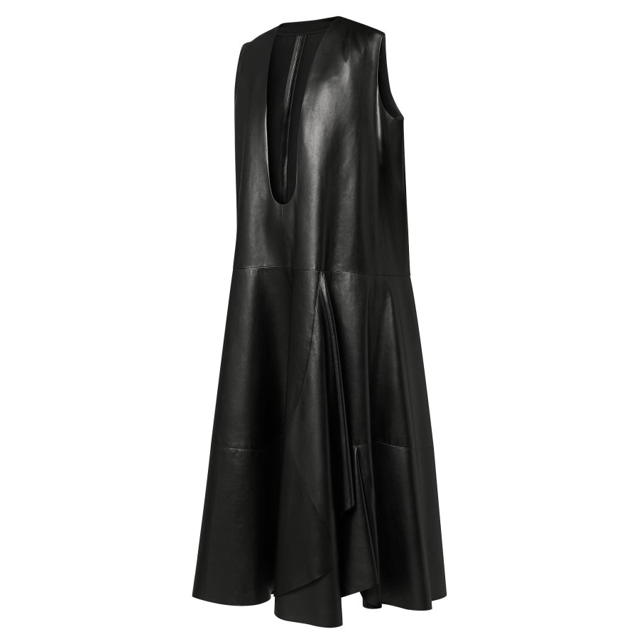 Women Louis Vuitton Dresses | U-Neck Leather Tent Dress