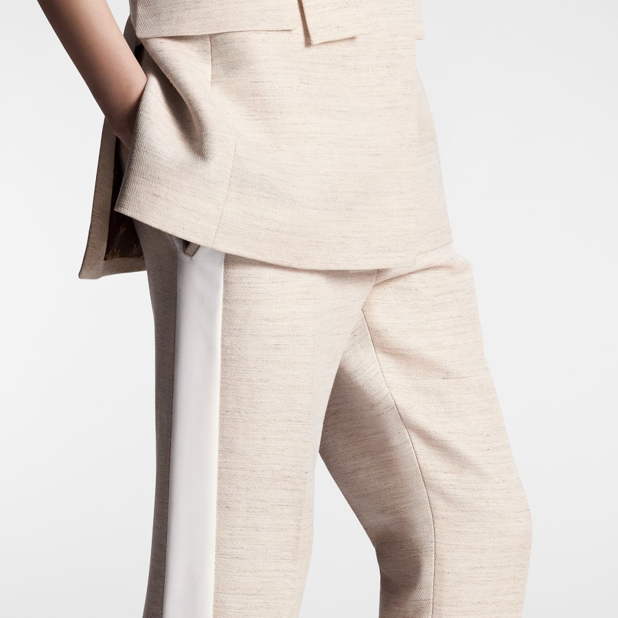 Women Louis Vuitton Pants | Side Accent Tailored Pants Beige Chine