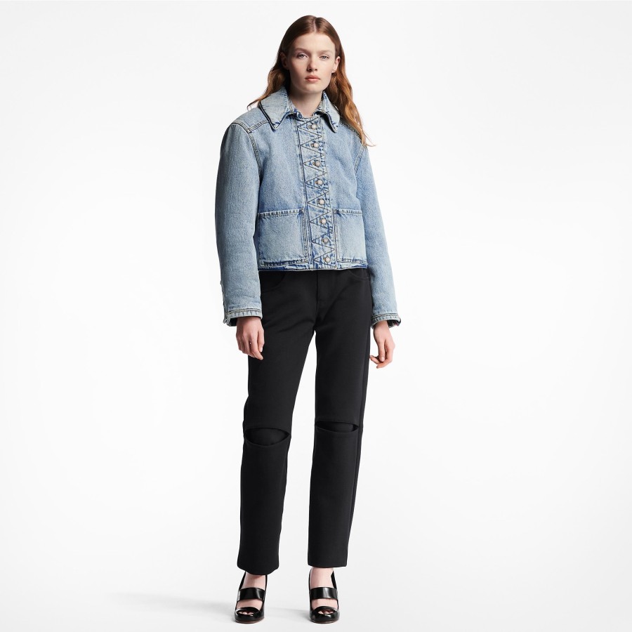 Women Louis Vuitton Coats And Jackets | Bleached Denim Boxy Jacket