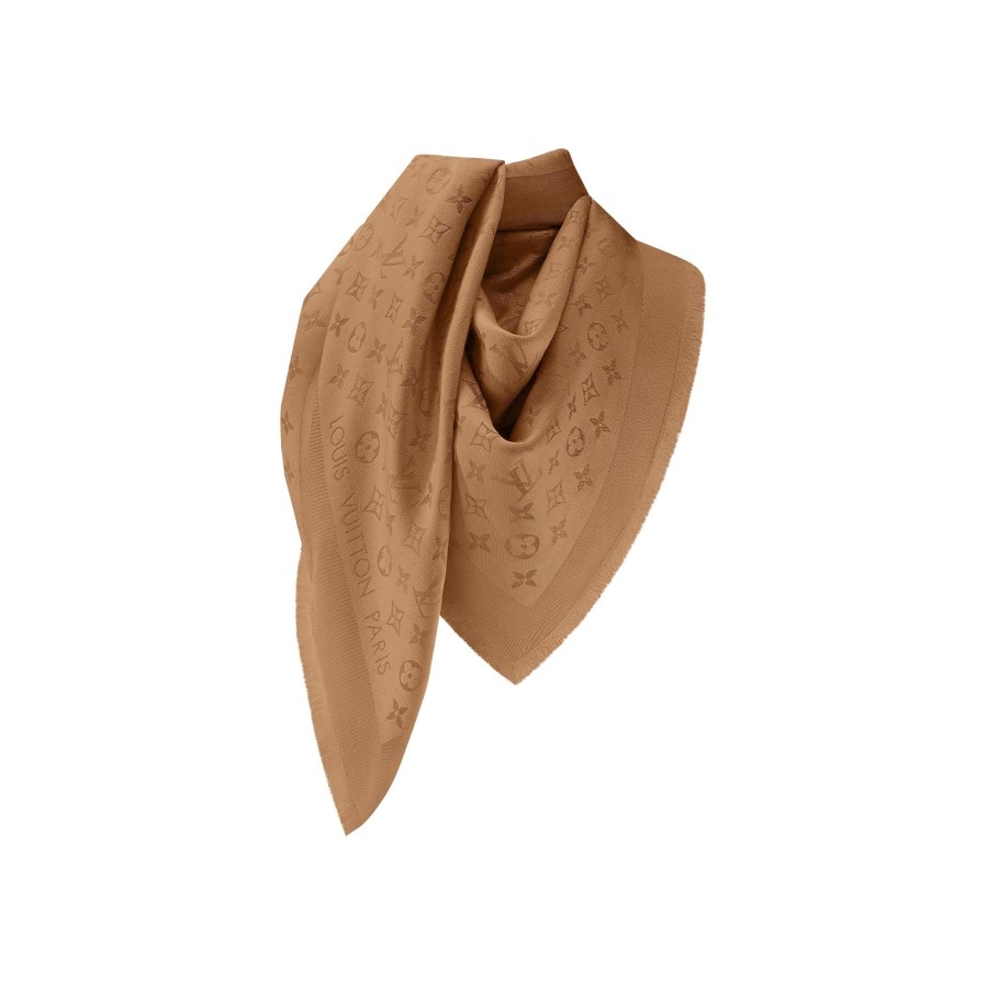 Women Louis Vuitton Shawls And Stoles | Monogram Shine Shawl Tan