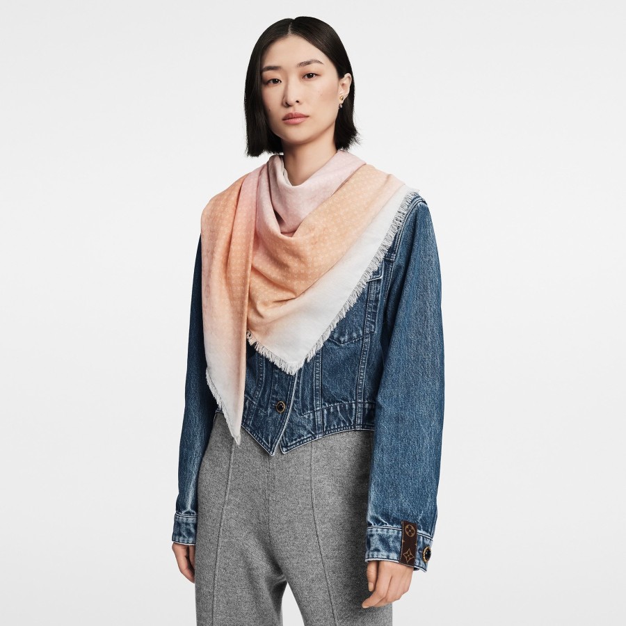 Women Louis Vuitton Shawls And Stoles | Monogram Sunrise Shawl Pink