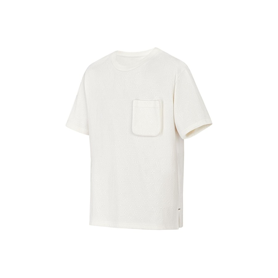 Men Louis Vuitton T-Shirts And Polos | Signature 3D Pocket Monogram T-Shirt White