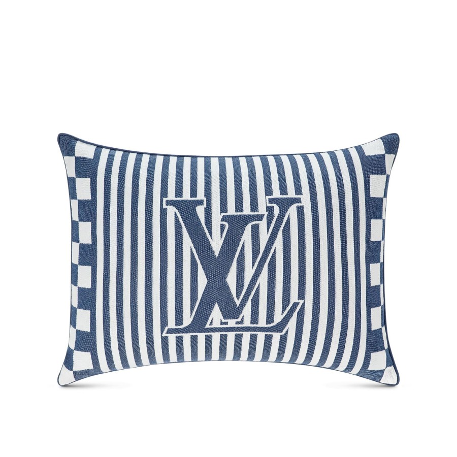 Men Louis Vuitton Home Textile | Lv Graphical Beach Cushion Blue