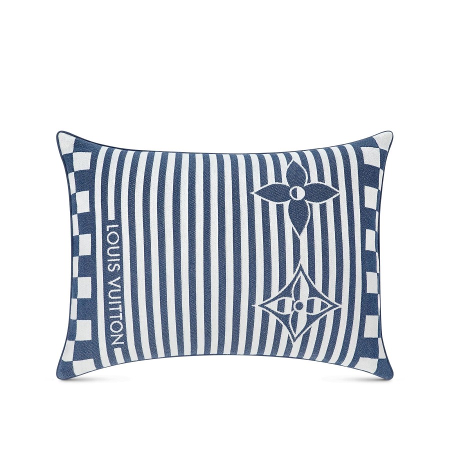 Men Louis Vuitton Home Textile | Lv Graphical Beach Cushion Blue