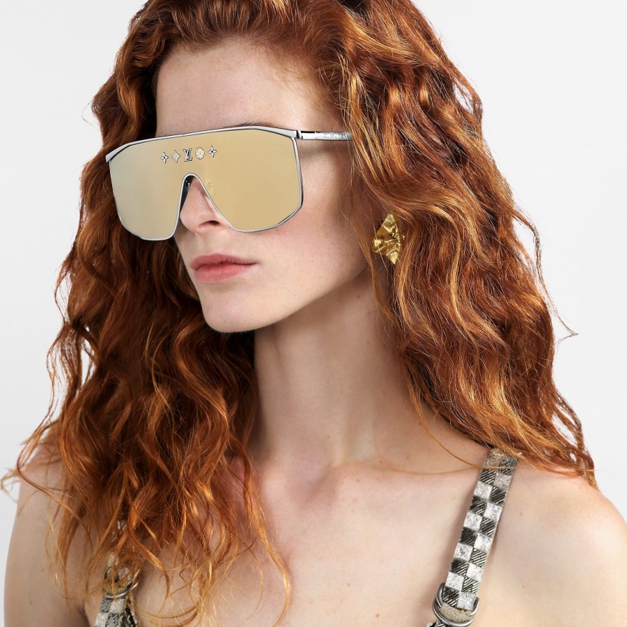 Women Louis Vuitton Sunglasses | Lv En Mask Sunglasses Gold