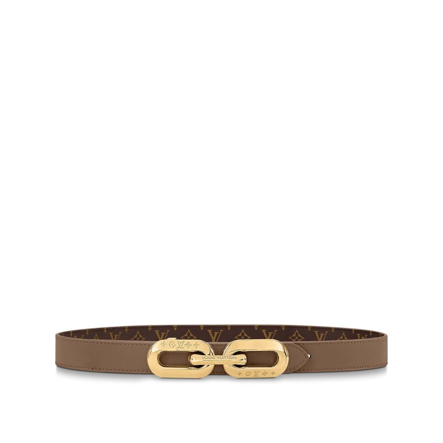 Women Louis Vuitton Belts | Lv Edge 25Mm Reversible Belt Beige