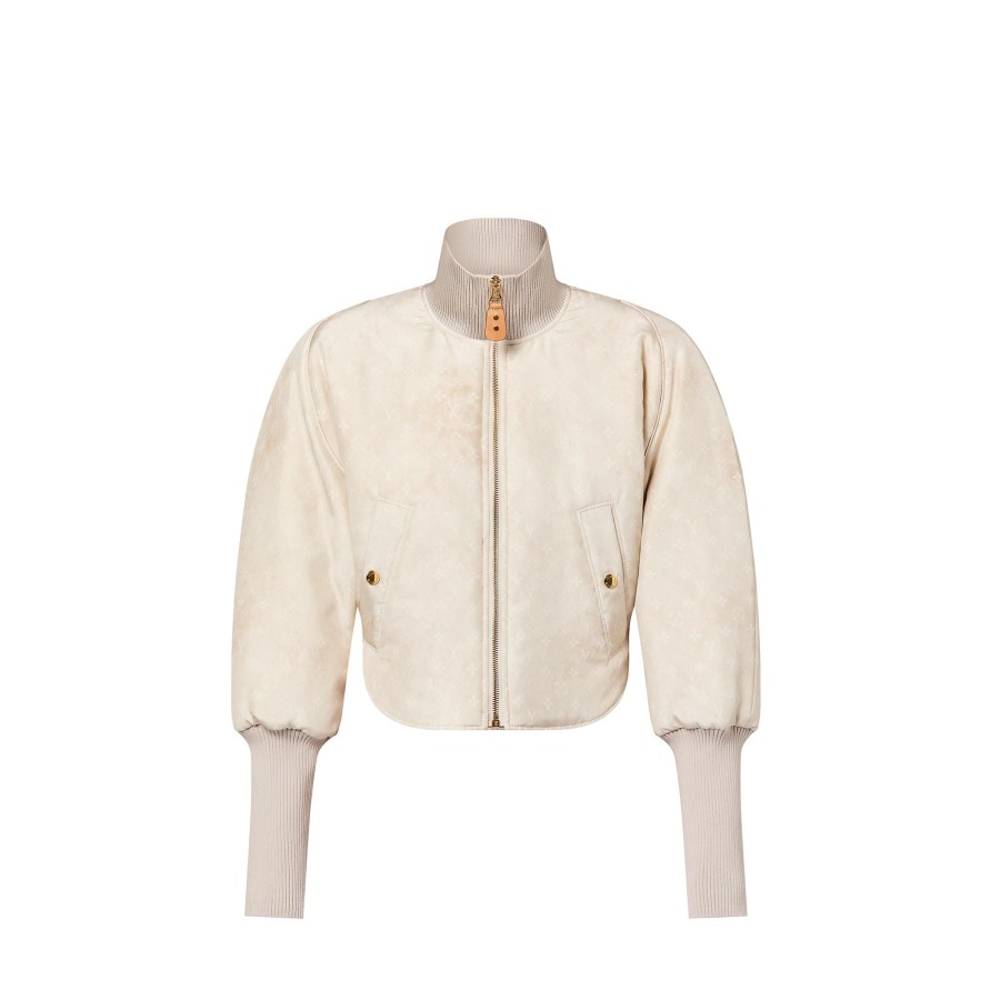 Women Louis Vuitton Coats And Jackets | Monogram Cloud Bomber Jacket Chalk