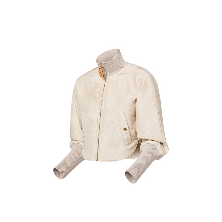 Women Louis Vuitton Coats And Jackets | Monogram Cloud Bomber Jacket Chalk