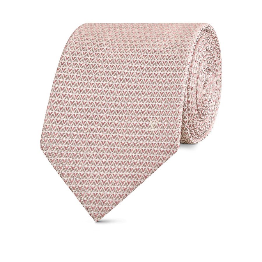 Men Louis Vuitton Ties And Pocket Squares | Diamonds V Tie Pale Pink