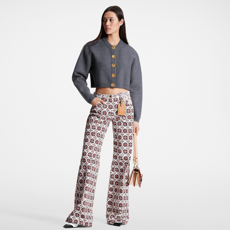 Women Louis Vuitton Knitwear | Compact Knit Cropped Cardigan