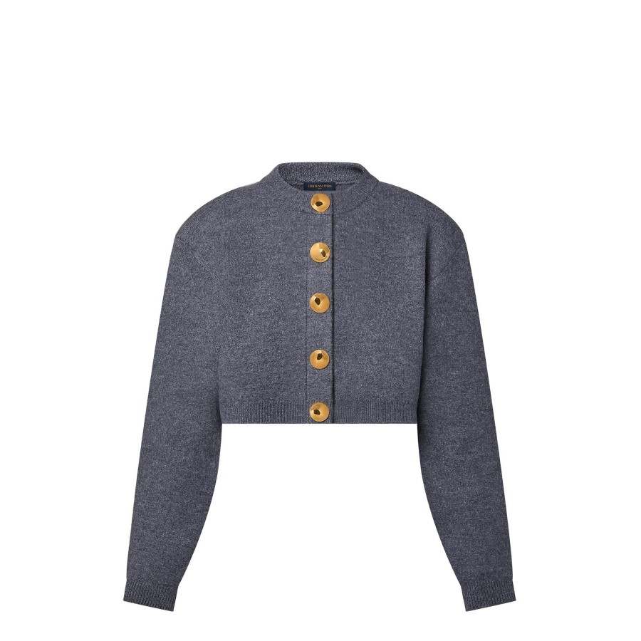 Women Louis Vuitton Knitwear | Compact Knit Cropped Cardigan