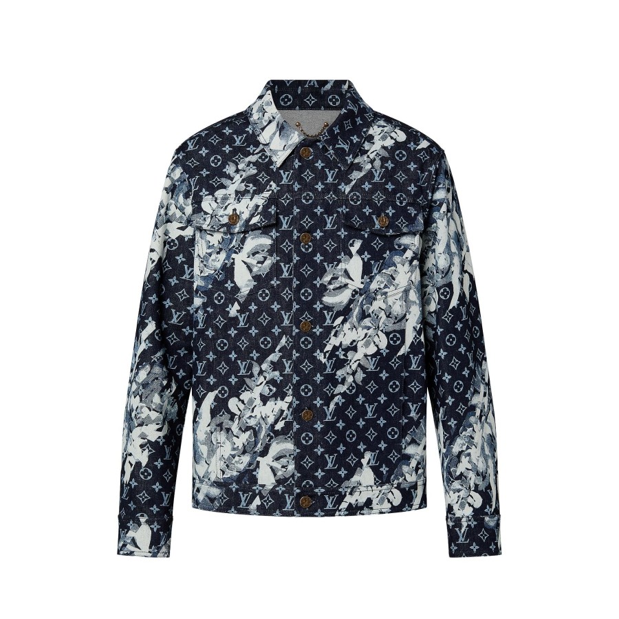 Men Louis Vuitton Coats And Outerwear | Monogram Printed Denim Jacket