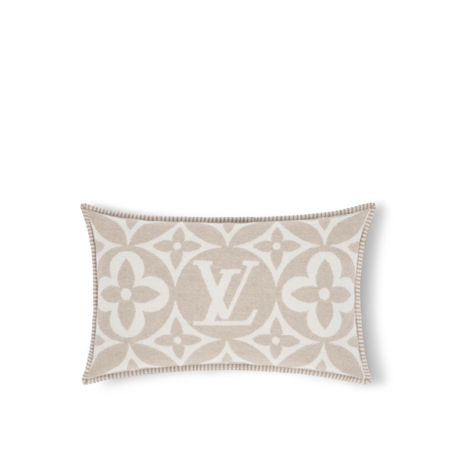 Women Louis Vuitton Home Textiles | Lv Medallion Cushion Greige