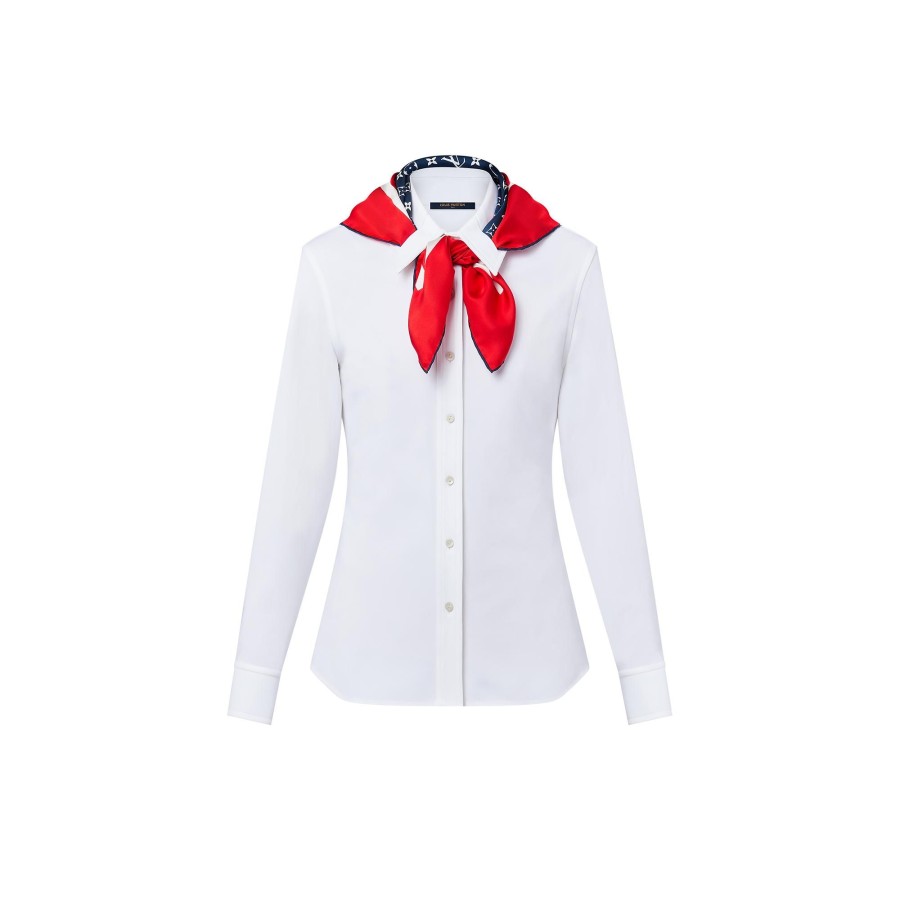 Women Louis Vuitton Tops | Tricolor Monogram Scarf Shirt