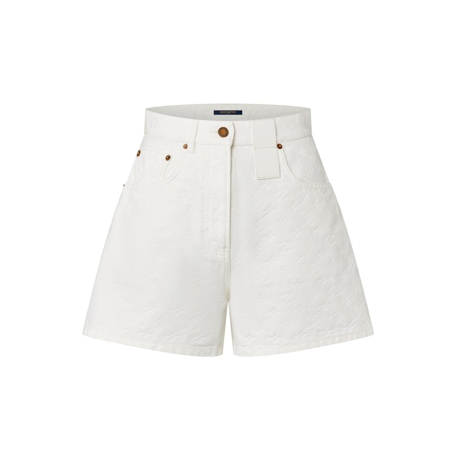 Women Louis Vuitton Denim | Monogram Jacquard Denim Shorts