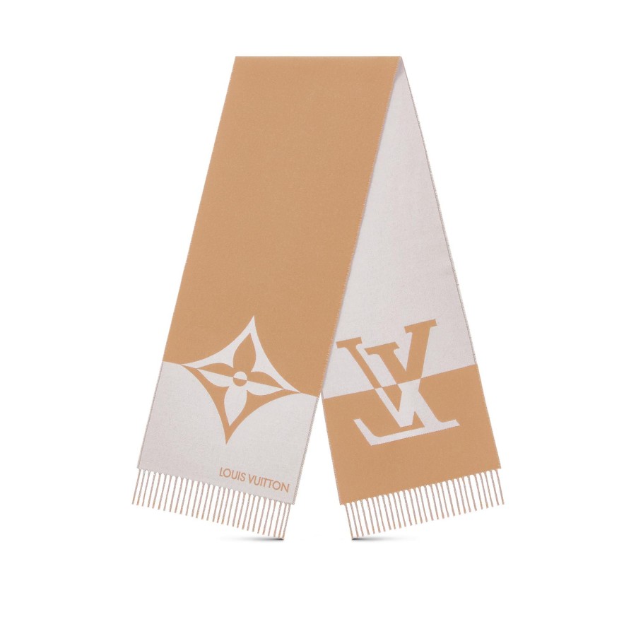 Men Louis Vuitton Scarves | Graphic Dual Scarf Beige