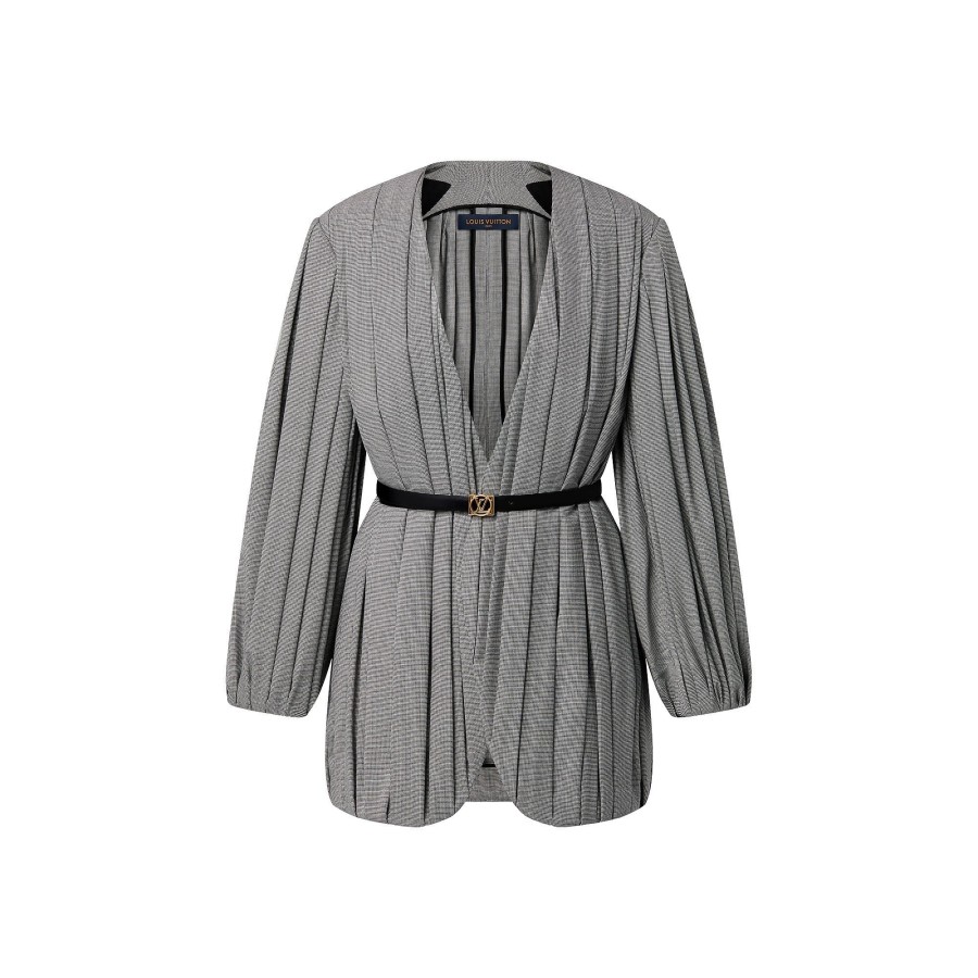 Women Louis Vuitton Coats And Jackets | Draped Micro Check Jacket