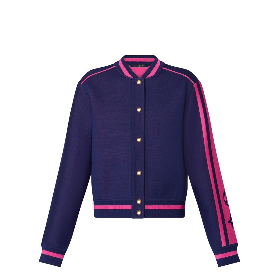 Women Louis Vuitton Coats And Jackets | Block Knit Bomber Jacket