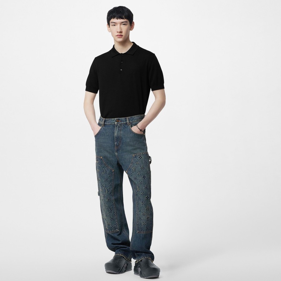 Men Louis Vuitton Knitwear And Sweatshirts | Cashmere And Cotton Blend Short-Sleeved Polo