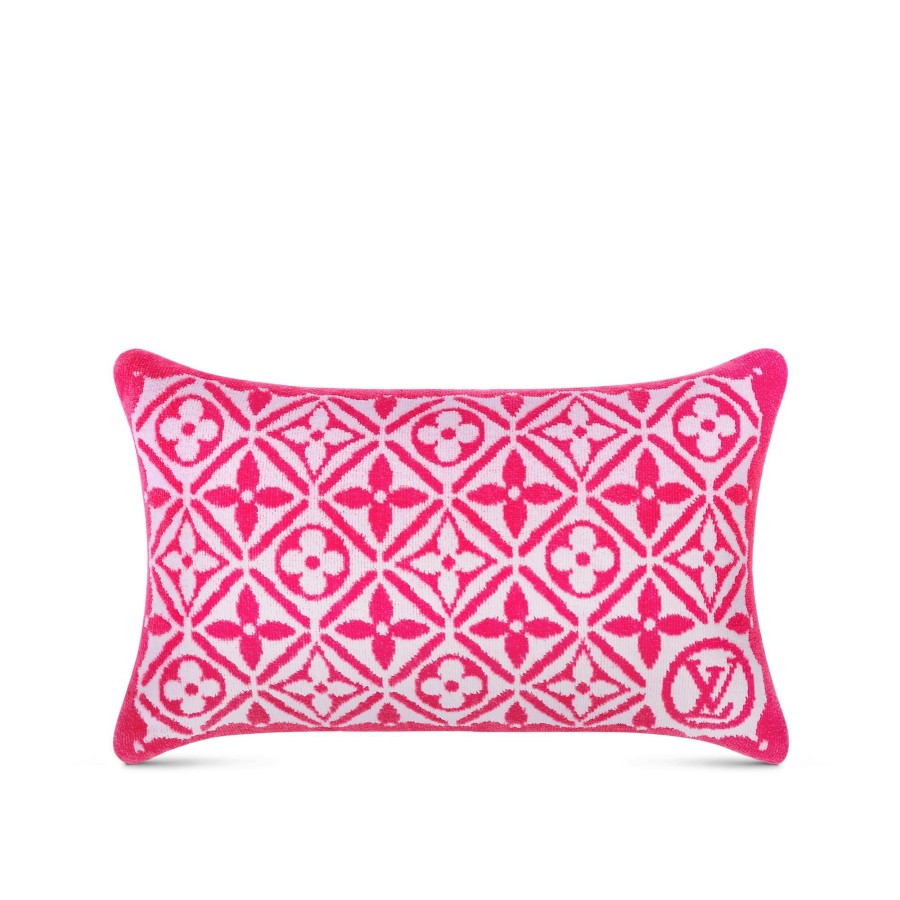 Women Louis Vuitton Home Textiles | Monogram Flower Tile Small Beach Pillow Light Pink