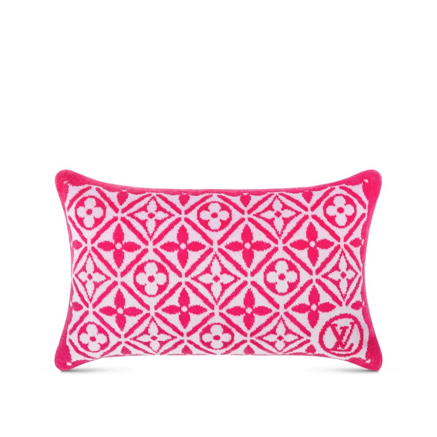 Women Louis Vuitton Home Textiles | Monogram Flower Tile Small Beach Pillow Light Pink