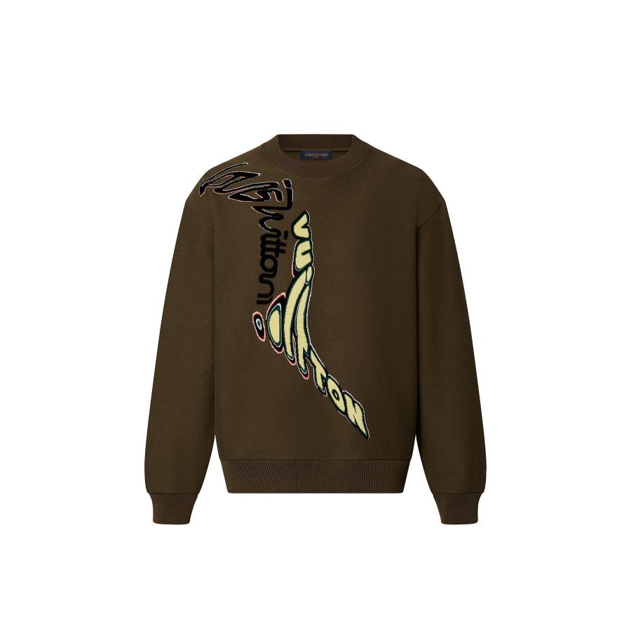 Men Louis Vuitton Knitwear And Sweatshirts | Signature Cotton Crewneck