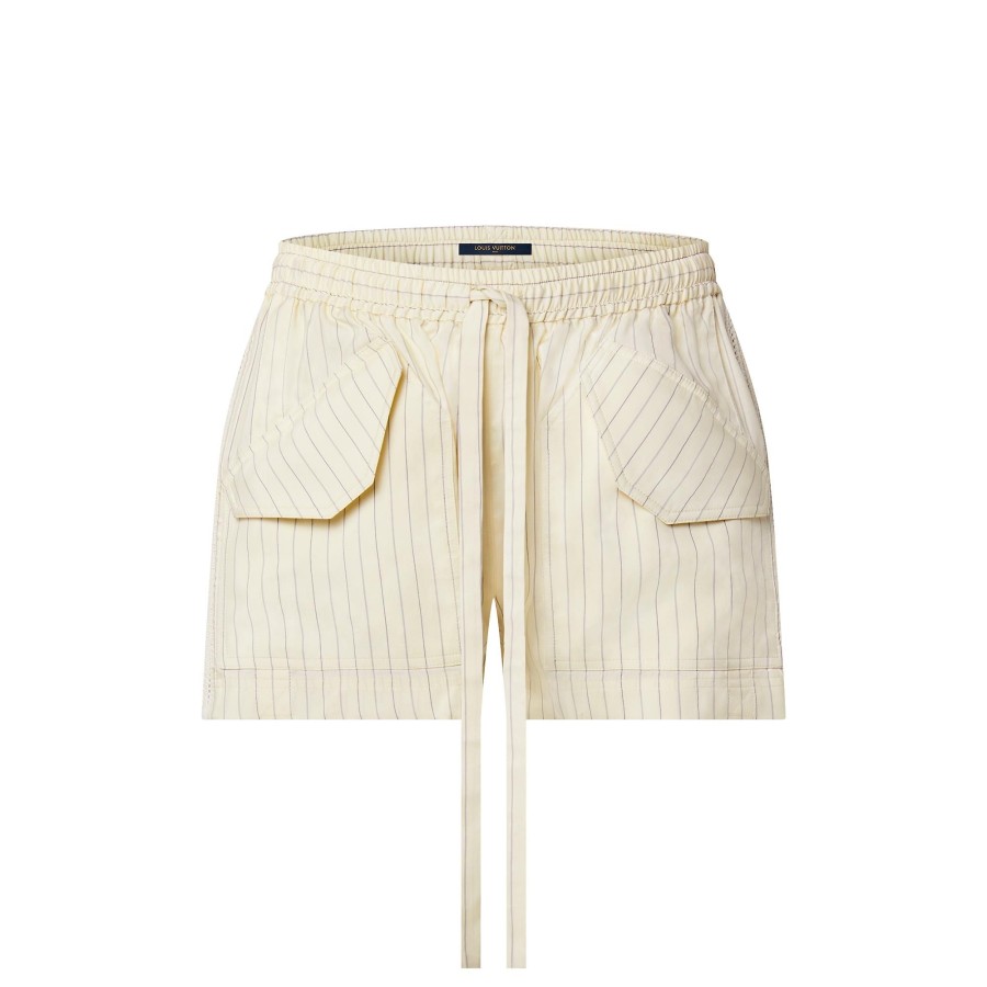 Women Louis Vuitton Skirts And Shorts | Pinstripe Mesh Accent Mini Shorts