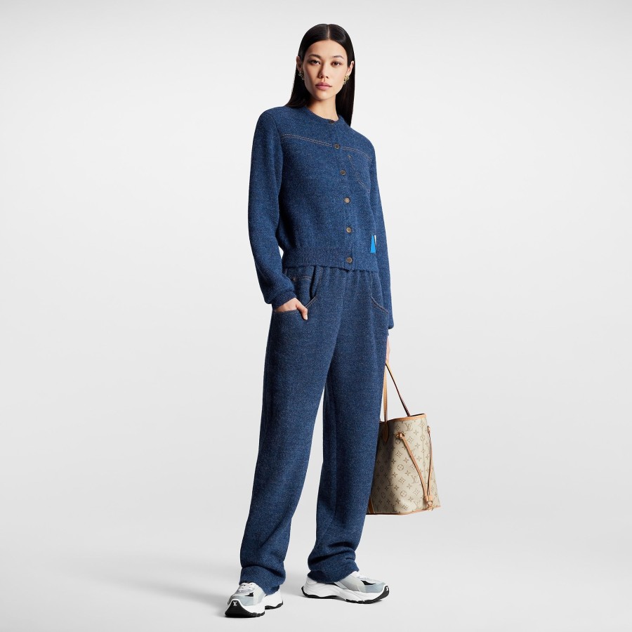 Women Louis Vuitton Knitwear | Denim-Effect Knit Jogging Pants