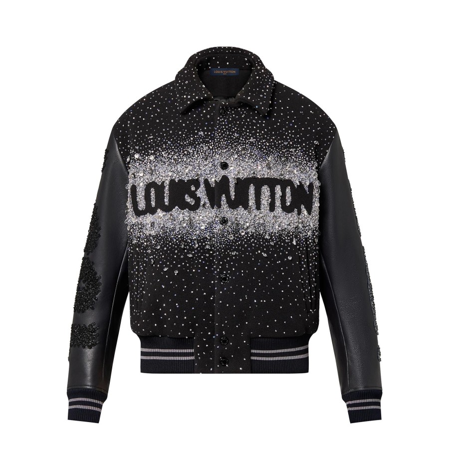 Men Louis Vuitton Coats And Outerwear | Made To Order Embroidered Varsity Blouson