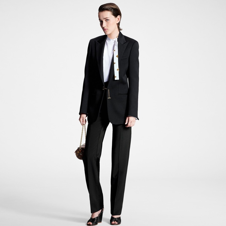 Women Louis Vuitton Coats And Jackets | Jewel Button Tuxedo Jacket Black