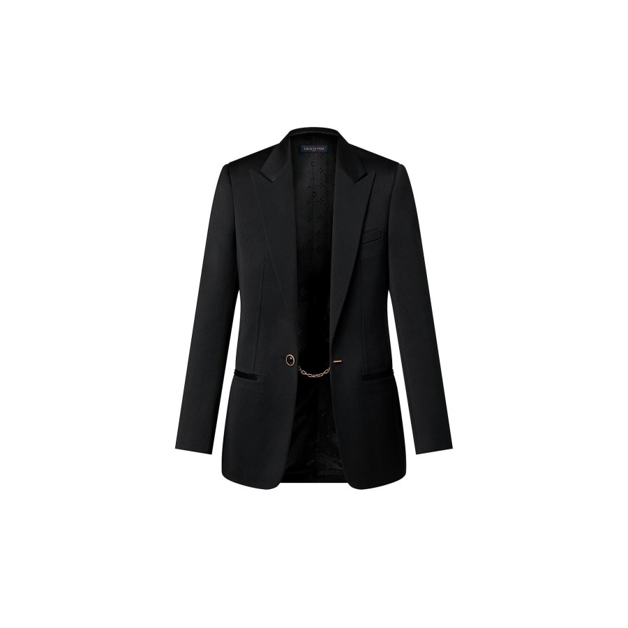 Women Louis Vuitton Coats And Jackets | Jewel Button Tuxedo Jacket Black