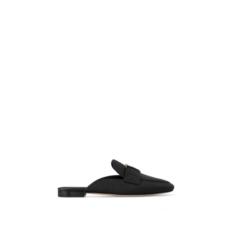 Women Louis Vuitton Loafers And Ballerinas | Lv Capri Open Back Loafer Black