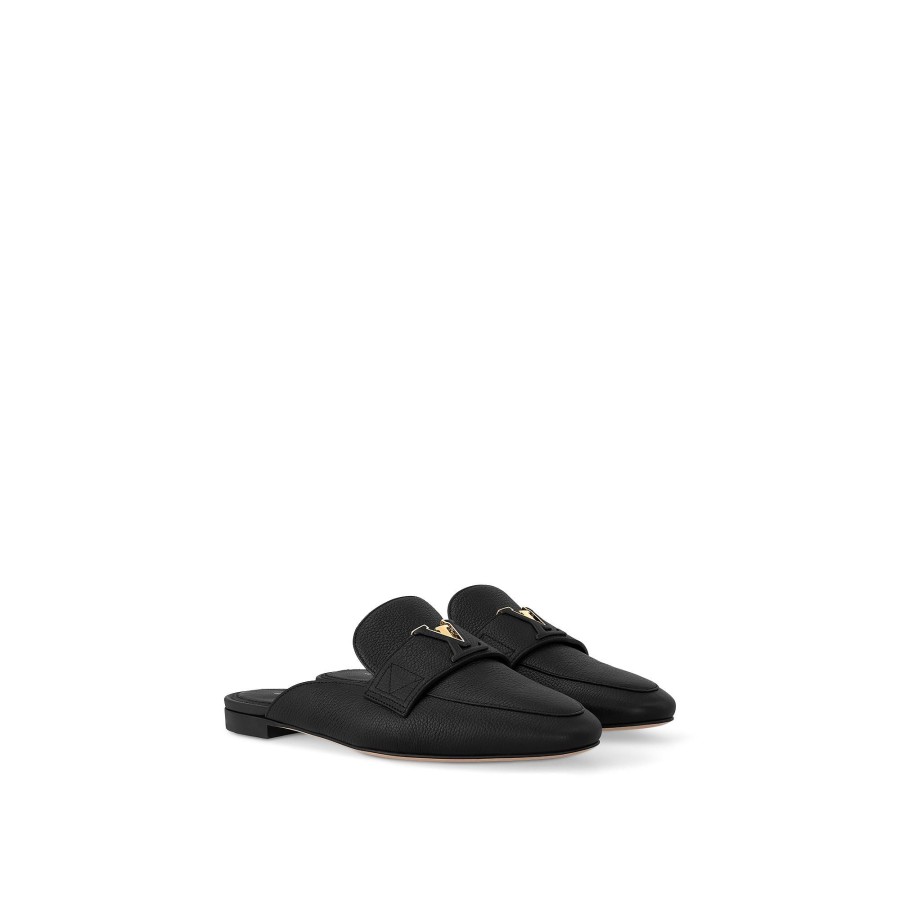 Women Louis Vuitton Loafers And Ballerinas | Lv Capri Open Back Loafer Black