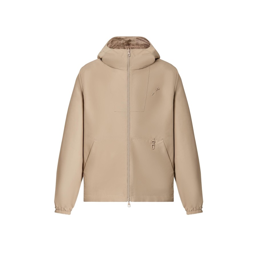 Men Louis Vuitton Coats And Outerwear | Monogram Reversible Nylon Windbreaker Beige