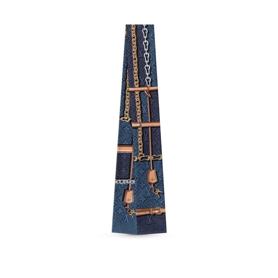 Women Louis Vuitton Silk Squares And Bandeaus | Denimgram Confidential Bandeau Denim Bleu