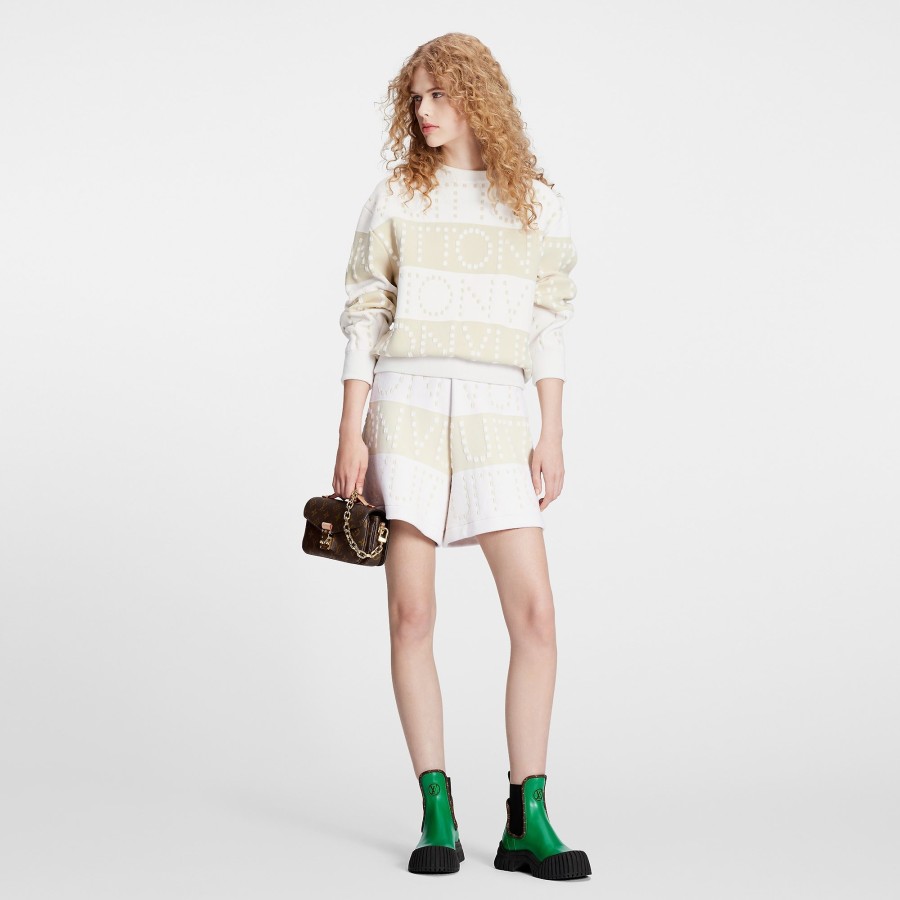 Women Louis Vuitton Skirts And Shorts | Signature Chunky Stripes Bermuda Shorts Ecru