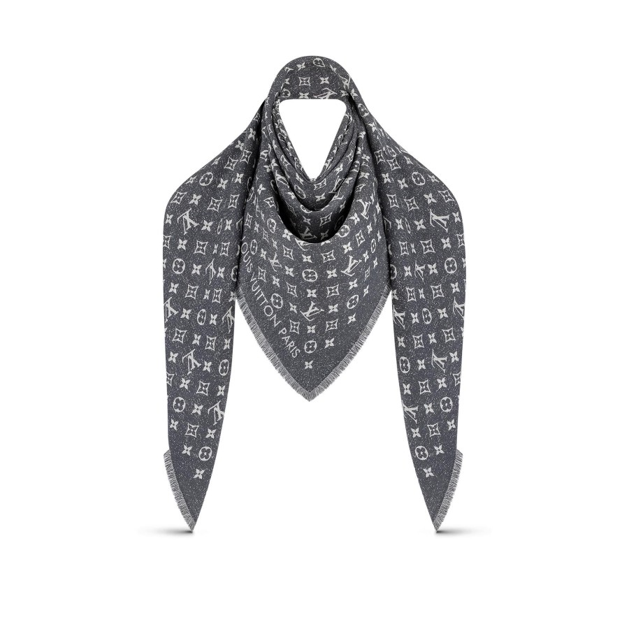 Women Louis Vuitton Shawls And Stoles | Monogram Jacquard Denim Shawl