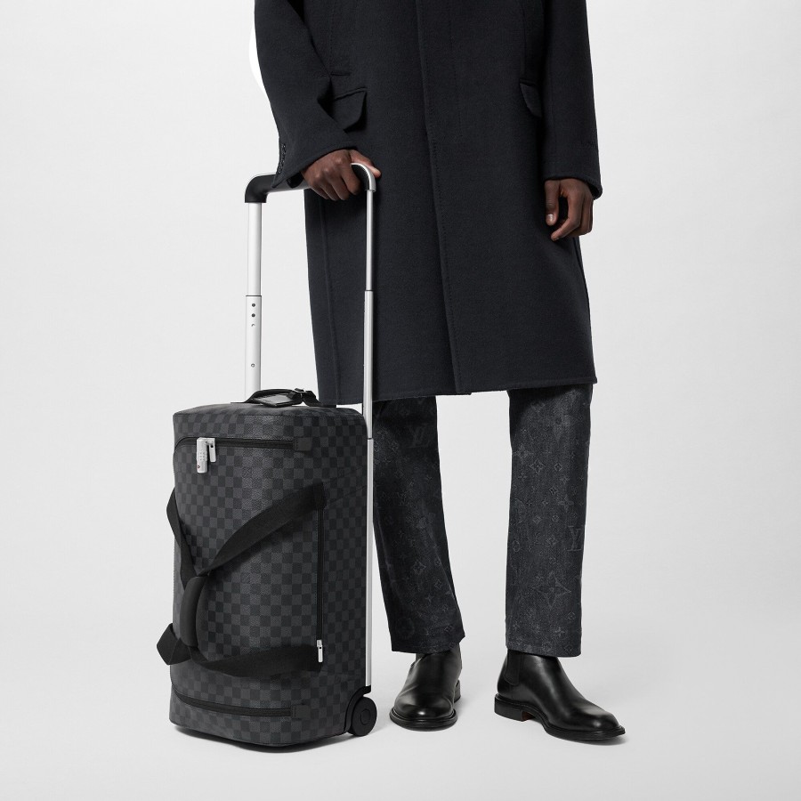 Men Louis Vuitton Rolling Luggage | Horizon Soft Duffle 55