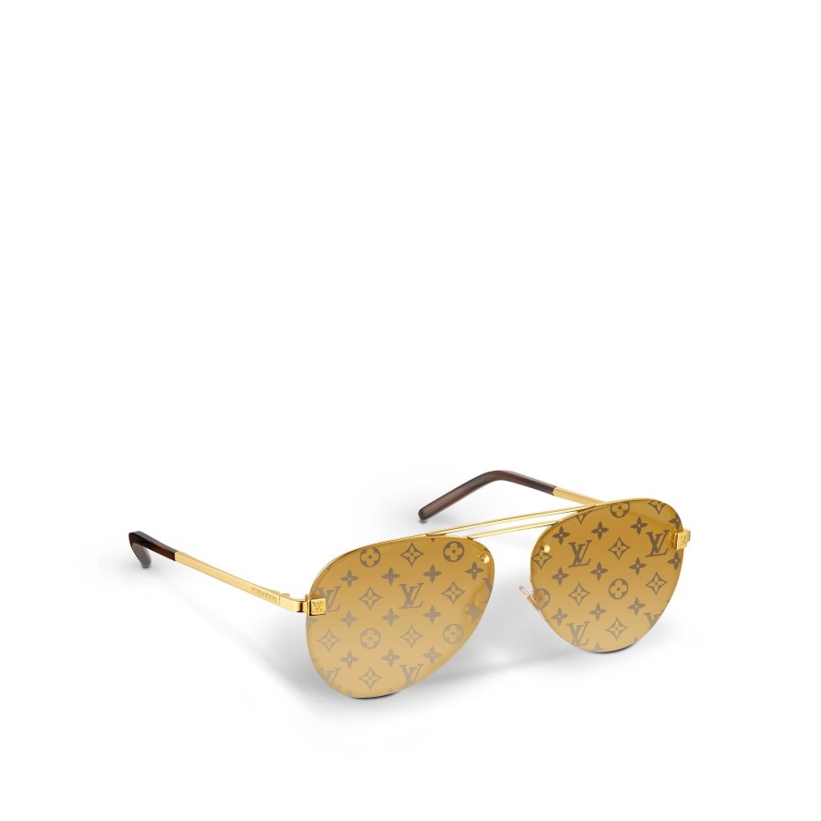 Men Louis Vuitton Sunglasses | Clockwise Sunglasses Gold Monogram