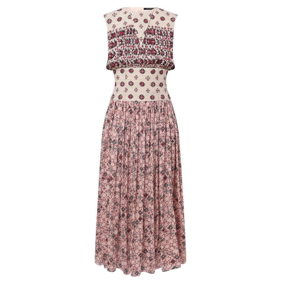 Women Louis Vuitton Dresses | Vintage Monogram Silk Midi Dress