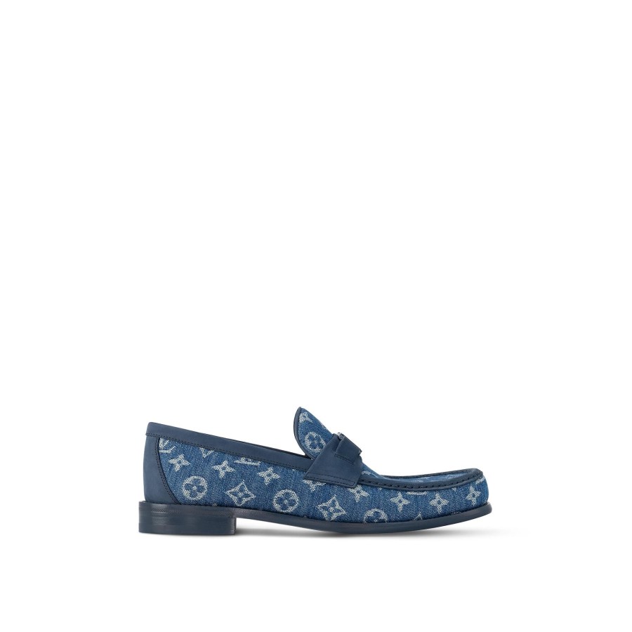 Men Louis Vuitton Loafers And Moccasins | Major Loafer Blue